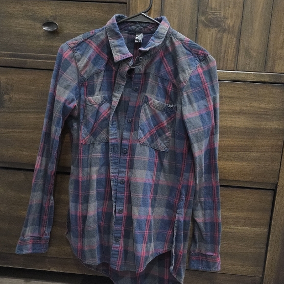 Fox Womens Casual Plaid Shirt - Red and Blue - Picture 1 of 4